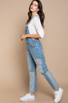 POL Front Chest Zipper Slim Leg Denim Overalls Overalls Trendsi   