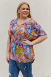 Be Stage Full Size Printed Dolman Flowy Top Top Trendsi   