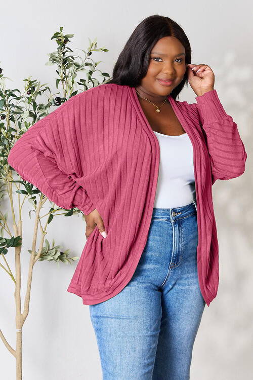 Basic Bae Full Size Ribbed Cocoon Cardigan Cardigan Trendsi   