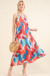 And the Why Printed Crisscross Back Cami Dress Maxi Dress Trendsi Blue Multi S 