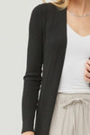 Be Cool Ribbed Open Front Long Sleeve Cardigan Cardigan Trendsi   