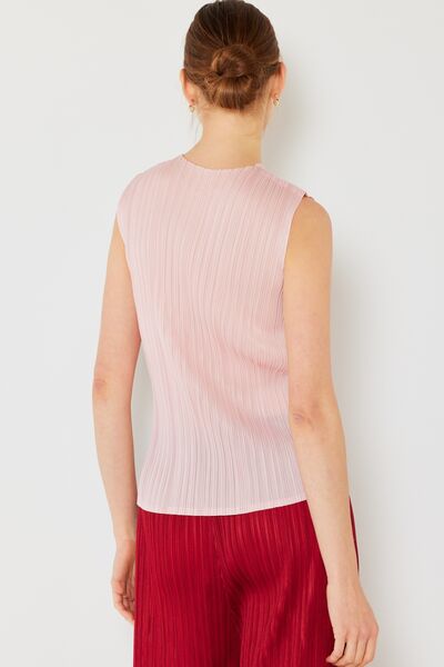 Marina West Swim Pleated Sleeveless Crewneck Tank Tank Top Trendsi   