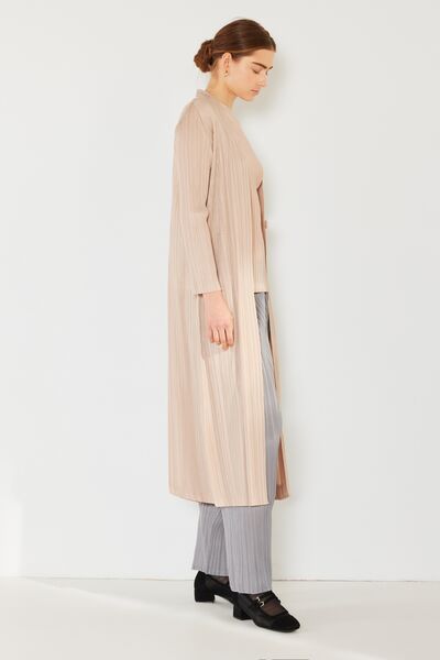 Marina West Swim Pleated Long Sleeve Cardigan Cardigan Trendsi   