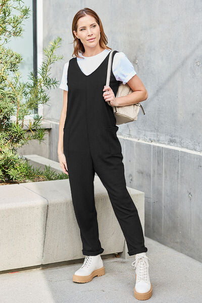 Double Take Full Size Sleeveless Straight Jumpsuit Jumpsuits Trendsi   