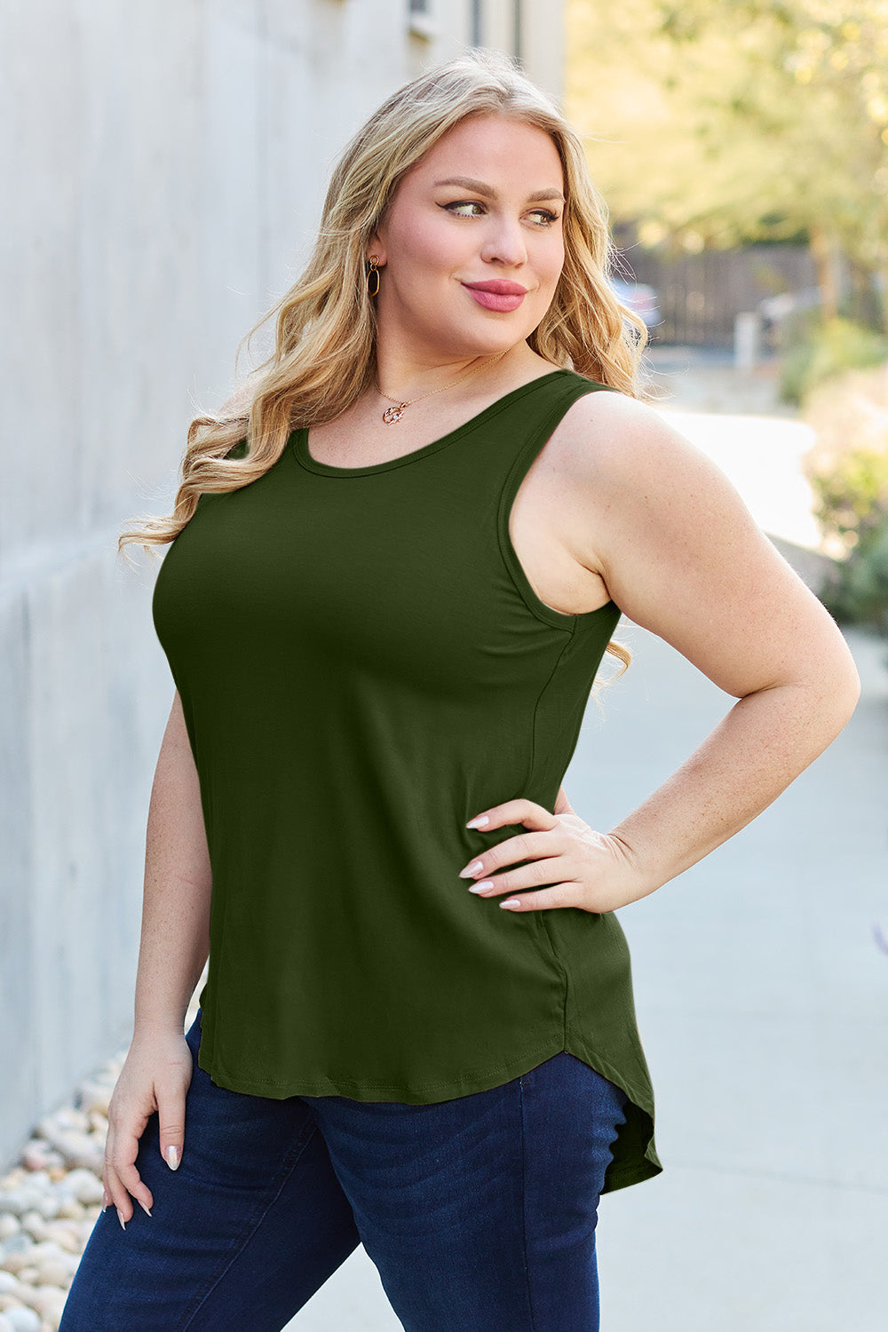 Basic Bae Full Size Round Neck Tank - NeoKira Unlimited