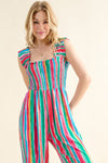 And The Why Full Size Striped Smocked Sleeveless Jumpsuit Jumpsuits Trendsi   