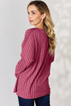 Basic Bae Full Size Ribbed Half Button Long Sleeve Top Top Trendsi   