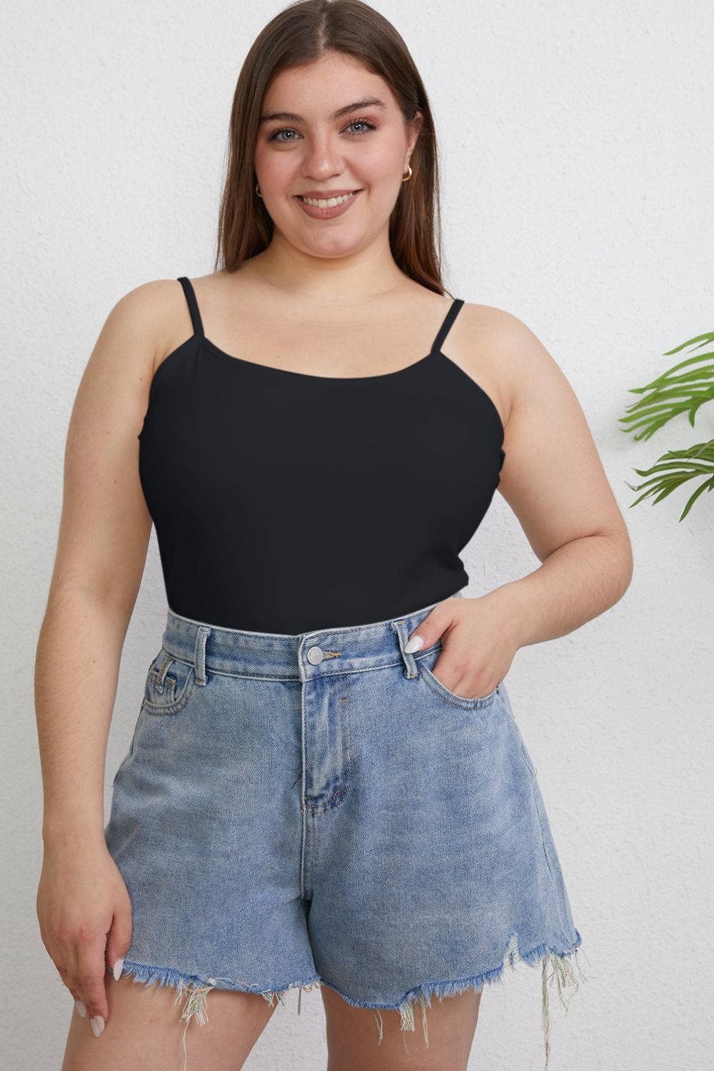 Basic Bae Full Size Round Neck Slim Cami - NeoKira Unlimited