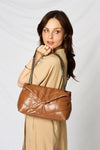 SHOMICO PU Leather Chain Handbag Handbag Trendsi TAN One Size 