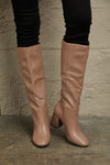 East Lion Corp Block Heel Knee High Boots Boots Trendsi Mocha 6 