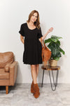 Double Take V-Neck Flounce Sleeve Tiered Dress Mini Dress Trendsi   