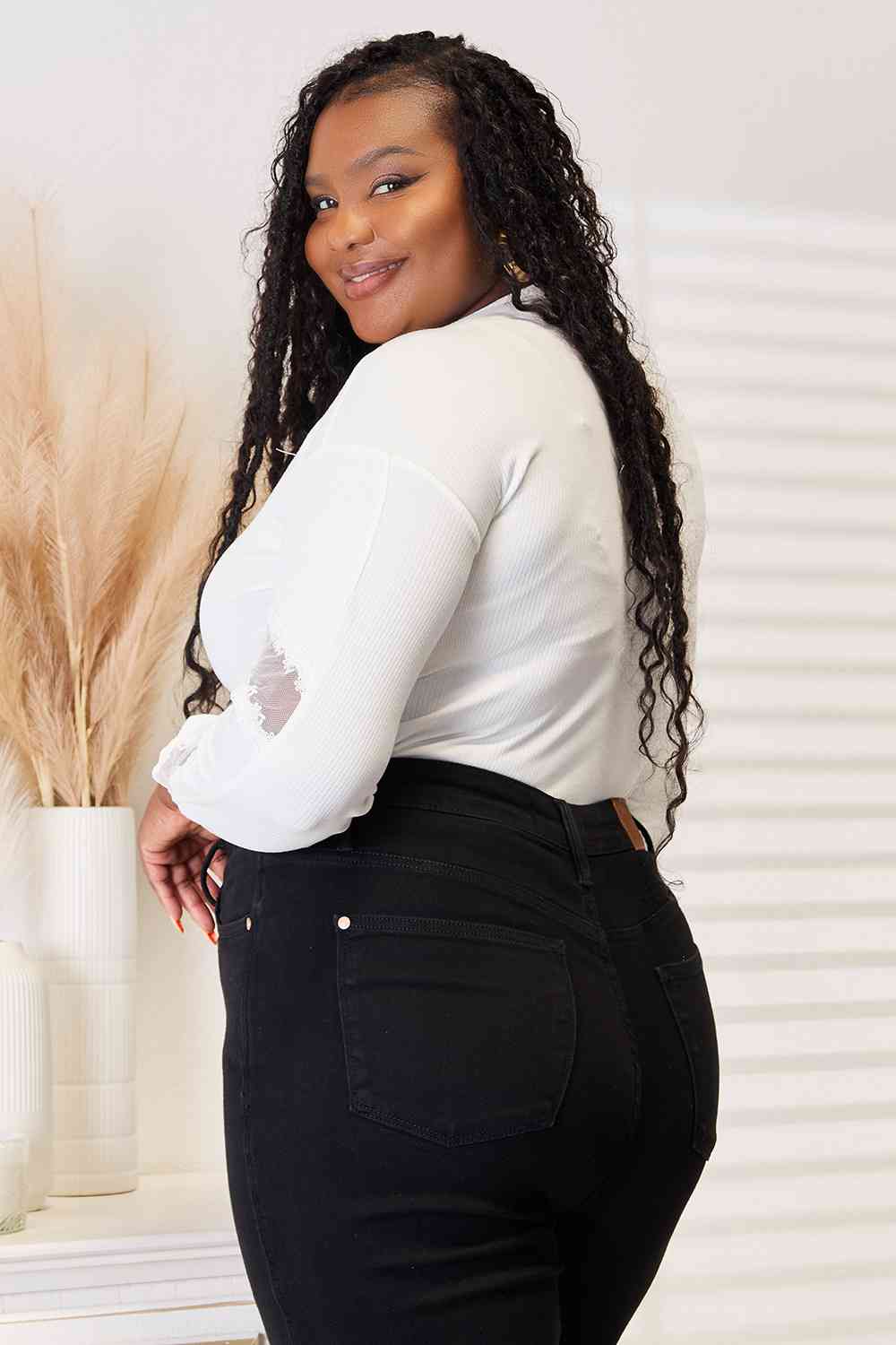 Double Take V-Neck Dropped Shoulder Blouse - NeoKira Unlimited