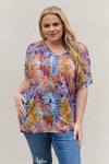 Be Stage Full Size Printed Dolman Flowy Top Top Trendsi   