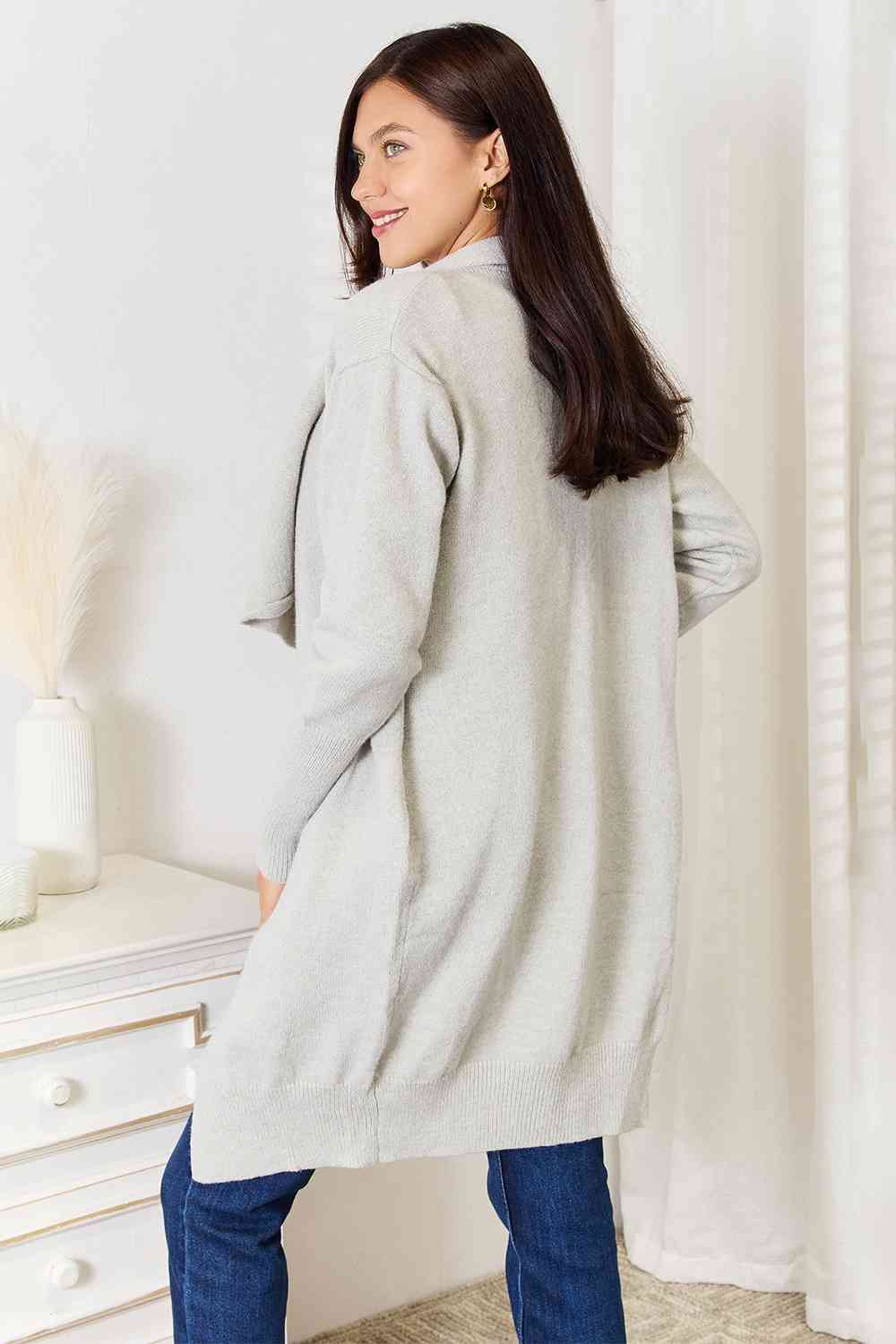 Angel Wings Open Front Duster Cardigan with Pockets - NeoKira Unlimited