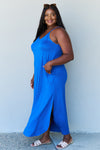 Ninexis Good Energy Full Size Cami Side Slit Maxi Dress in Royal Blue Maxi Dress Trendsi   