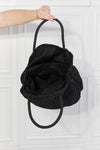 Justin Taylor Beach Date Straw Rattan Handbag in Black Straw Bag Trendsi   