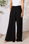 Double Take Full Size Smocked Wide Waistband Wide Leg Pants Pants Trendsi   