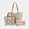 Nicole Lee USA 3-Piece Snake Print Handbag Set Handbag Set Trendsi NATURAL One Size 