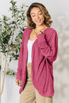 Basic Bae Full Size Ribbed Cocoon Cardigan Cardigan Trendsi   