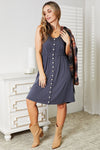 Double Take Sleeveless Button Down Magic Dress Mini Dress Trendsi   