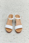 DDK Time After Time Wooden Platform Strap Heels Heels Trendsi   