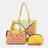 Nicole Lee USA 3-Piece Color Block Handbag Set Handbag Set Trendsi YELLOW/ORANGE One Size 