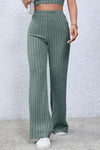 Basic Bae Full Size Ribbed High Waist Flare Pants Pants Trendsi   