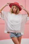 BiBi Color Block Round Neck T-Shirt T-Shirt Trendsi   