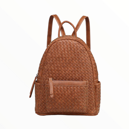 SHOMICO Certainly Chic Vegan Leather Woven Backpack Backpack Trendsi   