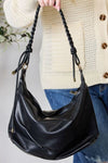 SHOMICO Braided Strap Shoulder Bag Handbag Trendsi BLACK One Size 