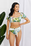 Marina West Swim Vacay Ready Puff Sleeve Bikini in Floral Bikini Trendsi   