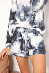 Double Take Tie-Dye Round Neck Top and Shorts Lounge Set Loungewear Trendsi   