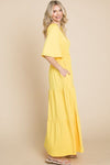 Culture Code Backless Plunge Half Sleeve Tiered Dress Maxi Dress Trendsi   