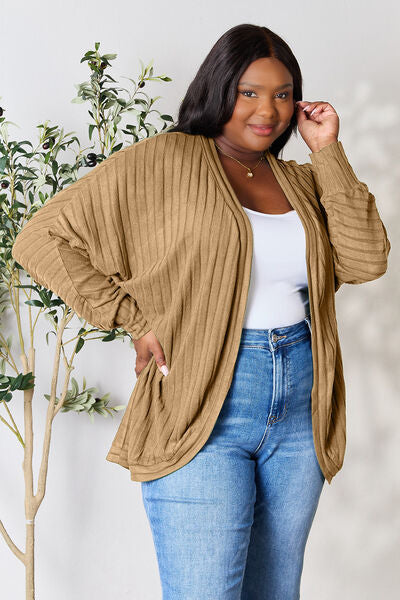 Basic Bae Full Size Ribbed Cocoon Cardigan Cardigan Trendsi   