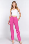 ACTIVE BASIC High Waist Straight Twill Pants Pants Trendsi   