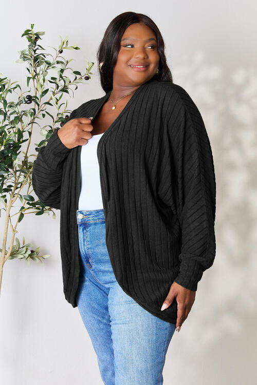 Basic Bae Full Size Ribbed Cocoon Cardigan - NeoKira Unlimited