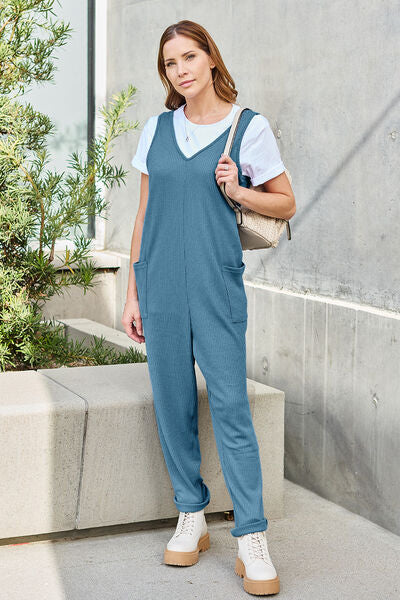 Double Take Full Size Sleeveless Straight Jumpsuit Jumpsuits Trendsi   