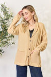 Heimish Full Size Button Up Long Sleeve Cardigan Cardigan Trendsi   