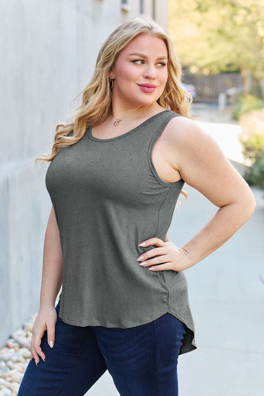 Basic Bae Full Size Round Neck Tank - NeoKira Unlimited