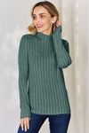 Basic Bae Full Size Ribbed Mock Neck Long Sleeve T-Shirt Top Trendsi   