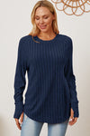 Basic Bae Full Size Ribbed Thumbhole Sleeve T-Shirt Top Trendsi   