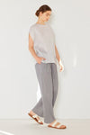 Marina West Swim Pleated Elastic-Waist Straight Pants Pants Trendsi Gray S 