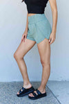 Ninexis Stay Active High Waistband Active Shorts in Pastel Blue Active Shorts Trendsi   