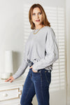 Double Take Seam Detail Round Neck Long Sleeve Top Top Trendsi   