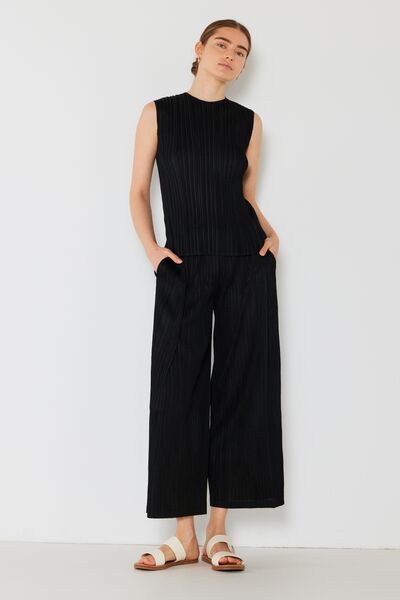 Marina West Swim Pleated Wide-Leg Pants with Side Pleat Detail  Trendsi   