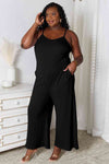 Basic Bae Full Size Spaghetti Strap V-Neck Jumpsuit Jumpsuits Trendsi Black S 