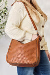 SHOMICO Weaved Vegan Leather Handbag Handbag Trendsi   