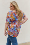 Be Stage Full Size Printed Dolman Flowy Top Top Trendsi   