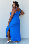 Ninexis Good Energy Full Size Cami Side Slit Maxi Dress in Royal Blue Maxi Dress Trendsi   