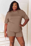 Basic Bae Full Size Soft Rayon Half Sleeve Top and Shorts Set Shorts Set Trendsi   